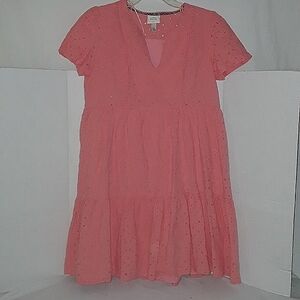 Cottage Core Dress, Eyelet Overlay